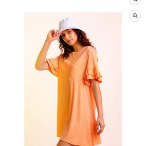 NWT New In Women’s Mango Ruffle Sleeve T-Shirt Dress, Size S